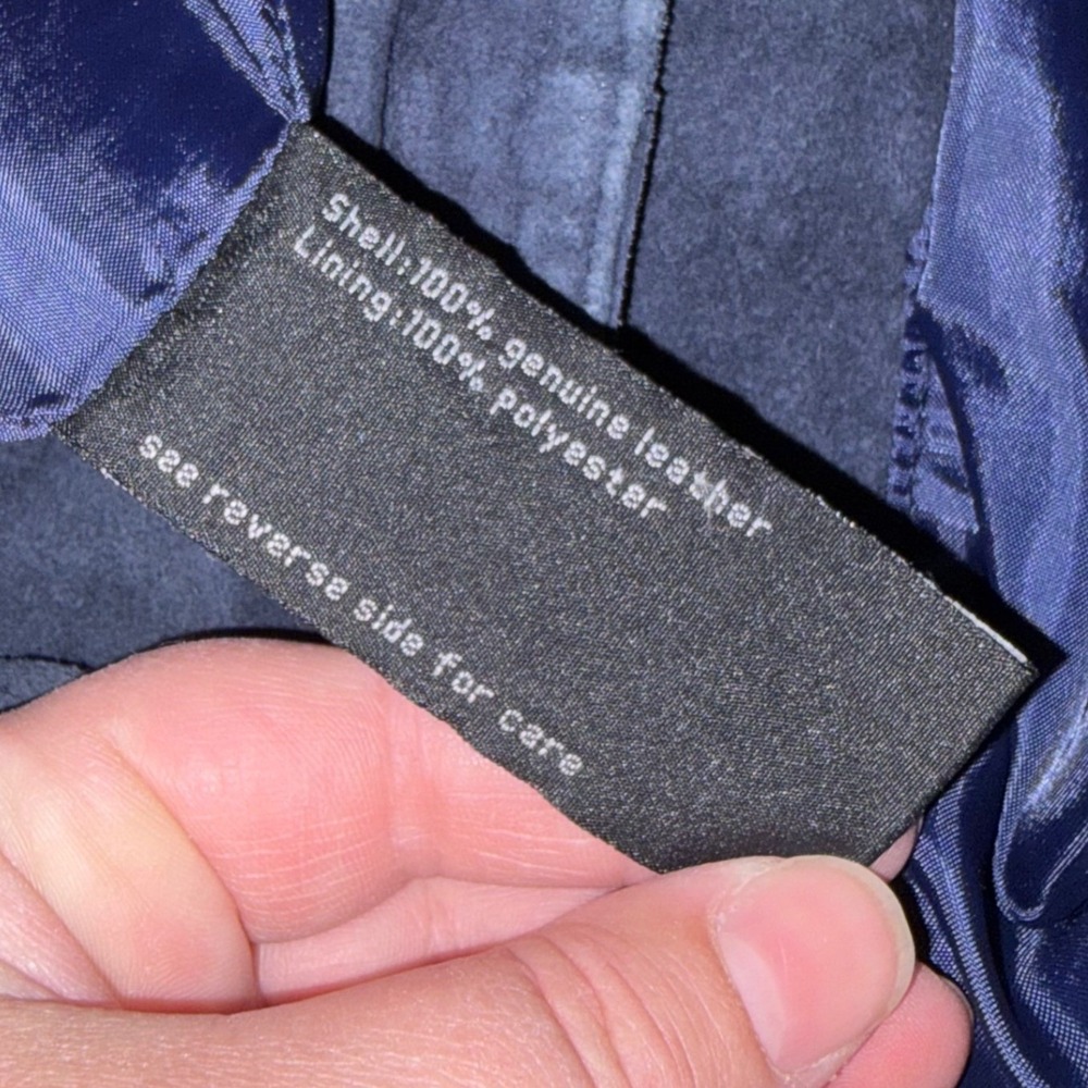 Fleet Street Suede Jacket Mens Size S Navy Blue - Picture 10 of 11